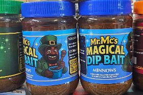 Mr. Mc's Magical Dip Bait - Minnow - 16 oz - Catfish Stink Bait Mr. Mc’s Magical Dip Bait – Minnow – 16 oz – Catfish Stink Bait Get ready to reel in more catfish than ever with Mr. Mc’s Magical Dip Bait – Minnow Flavor. This 16-ounce Catfish Stink Bait is made from our secret recipe — a handcrafted blend of natural oils, real minnow essence, and protein-packed ingredients that catfish simply can’t resist. Its thick, sticky texture clings perfectly to treble hooks, worms, or sponges, creating a powerful scent trail that brings fish straight to your line. Whether you’re fishing from the bank, dock, or boat, this bait performs in all waters — rivers, lakes, and ponds alike. Just dip your hook, cast out, and let the magic do the work. Features Powerful natural minnow scent to attract catfish fast Sticky, long-lasting formula that stays on your hook Perfect for use with treble hooks, worms, or sponges Works in all freshwater environments Made fresh in the U.S.A. Pro Tip: Add a live worm or custom ingredient like garlic, cheese, or chicken liver for your own signature blend that drives catfish wild. Net Weight: 16 oz Category: Catfish Stink Bait Made by: Mr. Mc’s Market, a Mc Enterprise Company Address: 1901 E 21st St N, Wichita, Kansas 67214 Phone: (316) 265-9930