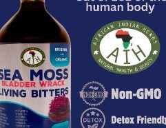 Sea Moss Tea is a 16 oz herbal bitter crafted with over 30 nutrient-rich ingredients including Sea Moss, Ginger, Aloe Vera, Amla, Black Seeds, Fenugreek, and Pomegranate Seeds. This powerhouse blend supports immune strength, gut health, and energy. Take 1 oz twice daily before meals. Now available at Mr. MC’s Market in Wichita KS or shipped directly to your door.