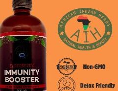 AHI Elderberry Immunity Booster is a 16 oz herbal tonic made with dried Astragalus Root, Chamomile, Angelica, Cinnamon Stick, Ginger, Honey, and more. Formulated to strengthen the immune system naturally for both adults and children. Adults take 1 oz twice daily; kids take 1 tbsp morning and night on an empty stomach. Available now in Wichita KS or shipped nationwide.