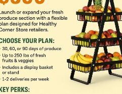 Fresh Start Produce Program – $300 Launch or expand your fresh produce section with a flexible plan designed for Healthy Corner Store retailers. Choose Your Plan: * 30, 60, or 90 days of produce * Up to 250 lbs of fresh fruits & veggies * Includes a display basket or stand * 1–2 deliveries per week Key Perks: * Stay HCSI & EBT compliant * Use your $300 stipend (optional) – no upfront cost * Scale up or pause based on your store’s sales * Add items anytime or switch plans as you grow Steady supply. Zero risk. Fully supported.