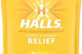halls cough & throat relief honey lemon 14 drops